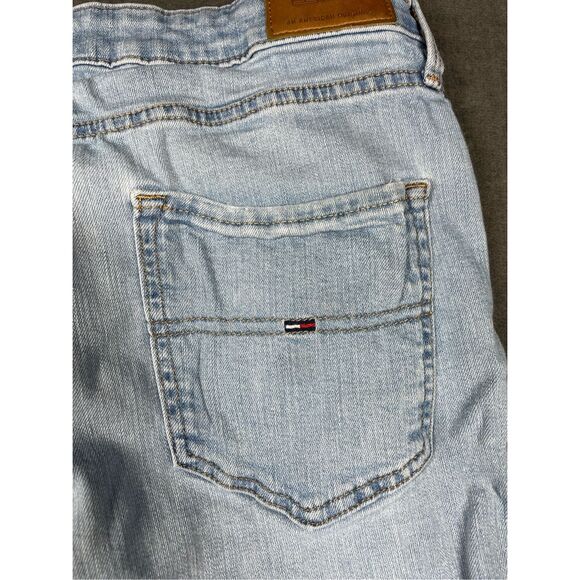 Vintage 90s Distressed Baggy Jeans Tommy Jeans Women 14 32 Light Wash Grunge - Picture 13 of 15
